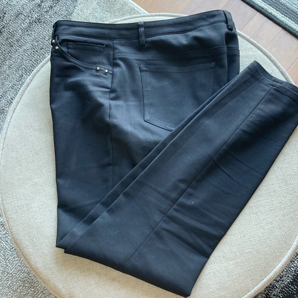 Black Cotton Blend Pants Size 8
